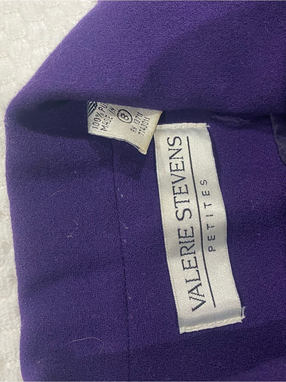 Valerie Stevens Purple Double-Breasted Blazerwith Gold Buttons and Skirt Suit - Picture 10 of 10